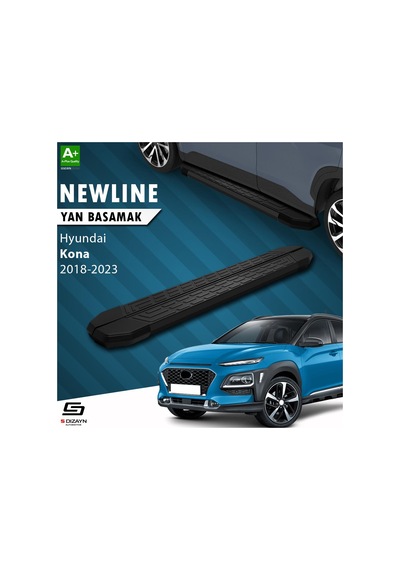 S-dizayn Hyundai Kona Newline Siyah Yan Basamak 173 Cm 2018-2023 A+ Kalite