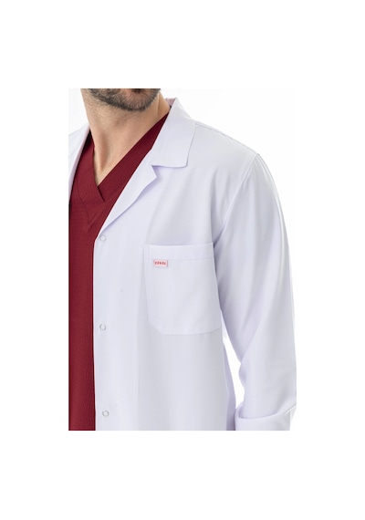 Spor Yaka Ceket Boy Erkek Doktor Önlüğü Alpaka Kumaş Beyaz Beo101 Beyaz