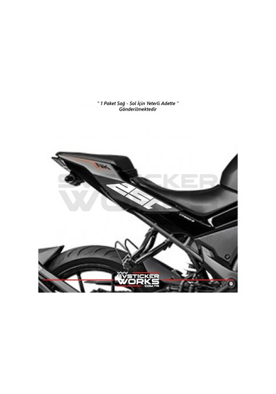 Cfmoto 250nk Sticker Arka Kuyruk Üzeri Sağ Sol 250 Yazısı Beyaz