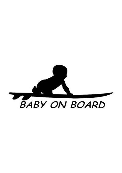 Baby On Board Araba Sticker 18Cm Etiket Siyah
