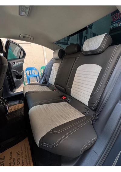 Volkswagen Passat B8 Uyumlu Araca Özel Oto Koltuk Kılıfı 158536 Siyah-Gri