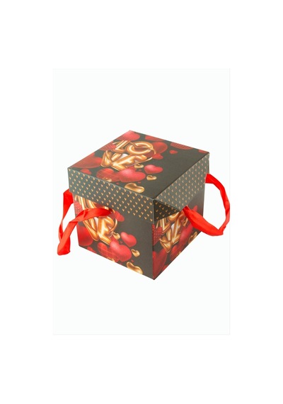 Zenviac456 Love Yazılı Simli Kare Hediyelik Kutu 22 Cm Zenviac45678