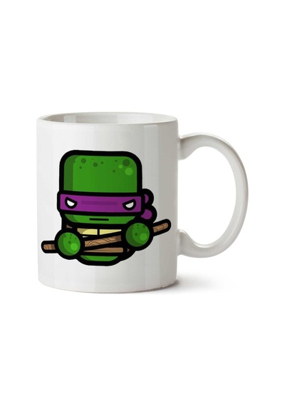 Simpler Donatello Teenage Mutant Ninja Turtles İki Tarafı Baskılı Kupa Bardak Çok Renkli