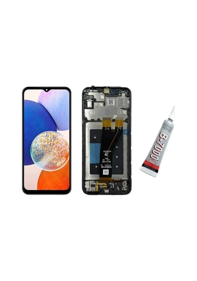Samsung Galaxy Uyumlu A14 Ekran Çıtalı Siyah B7000 Yapıştırıcı