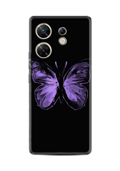 Poco X6 5g Kılıf Desenli Silikon Platinium Series Black Butterfly 1879
