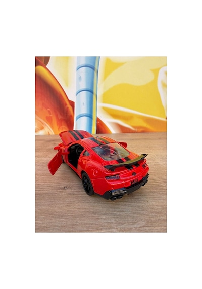 Ford Mustang Diecast Model Araba Sesli Işıklı Açılan Kapılar Ford Mustang Araba Kırmızı - Siyah