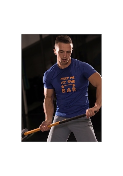 North Whiskers Meet Me At The Bar Halter Baskılı Spor Lacivert Unisex %100 Pamuk T-shirt Lacivert - 875705786 Lacivert - 875705786 Lacivert