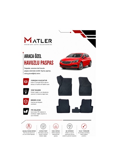 Opel Astra K 2016 Model 4d Ekstra Havuzlu Paspas
