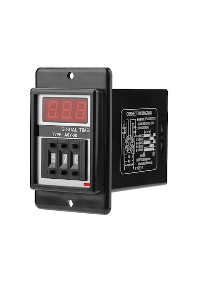 Asy-3d Dc 24v Gecikmeli Dpdt Dijital Zaman Rölesi - 999m