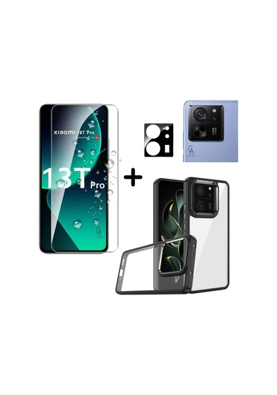 Xiaomi Mi 13t Pro Uyumlu Pastel Renk Telefon Kılıfı Temperli Cam Ekran Ve Kamera Koruyucu