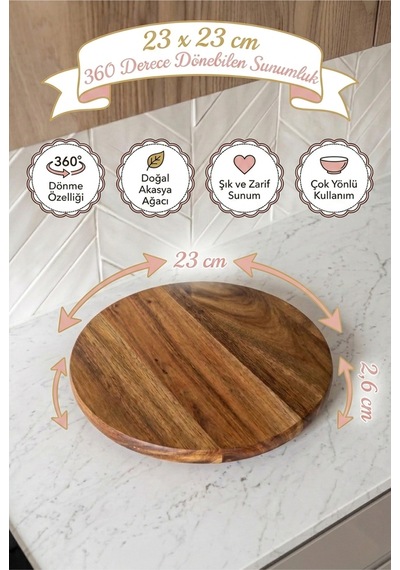 23 Cm Döner Akasya Ahşap Sunumluk 360 Dönebilen Yuvarlak Ahşap Servis Ve Sunum Tabağı Kahvaltılık Peynir Pasta Çerez Meyve Sunum Standı 23x3 Cm Şeffaf Şeffaf 23 Cm Döner Akasya Ahşap Sunumluk 360 Dönebilen Yuvarlak Ahşap Servis Ve Sunum Tabağı Kahvaltılık Peynir Pasta Çerez Meyve Sunum Standı 23x3 Cm Şeffaf Şeffaf