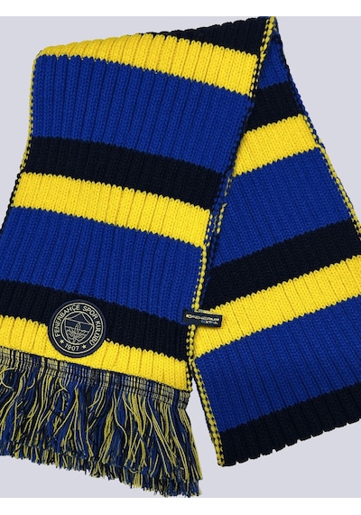 Fenerium Çocuk Renkli Şerit Kaşkol Atkı Lacıvert - Mavi - Sarı