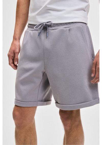 Grimelange YOURI Erkek Beli Lastikli Arka Tek Cepli Relaxed Fit Lila Şort
