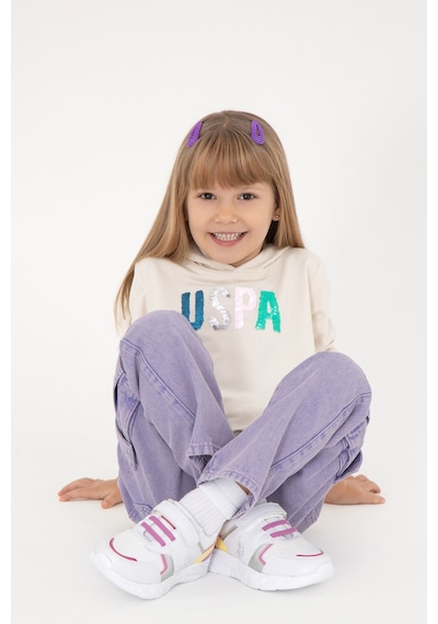 U.S. Polo Assn. Kız Çocuk Krem Kapüşonlu Sweatshirt 50296401-VR071 U.S. Polo Assn. Kız Çocuk Krem Kapüşonlu Sweatshirt 50296401-VR071
