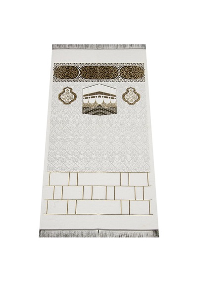 Kabe Desenli Şönil Seccade Beyaz