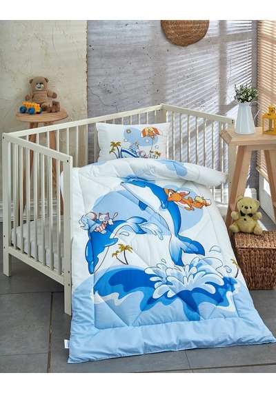 Komfort Home Baskılı Bebek Yorgan Seti Pamuk Silikon Dolgu /