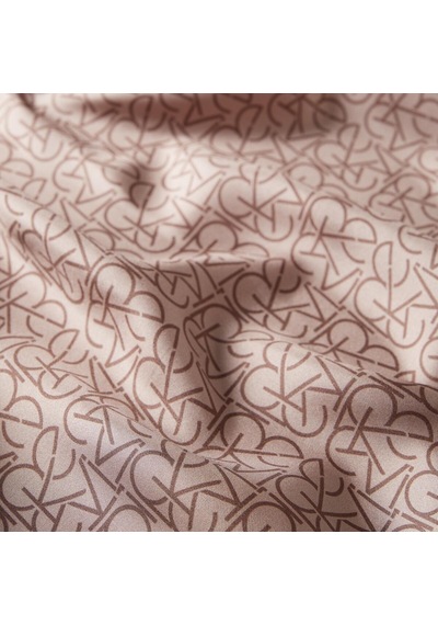 İpekevi Twill İpek Eşarp - Typo Monogram - Vizon - Fondöten