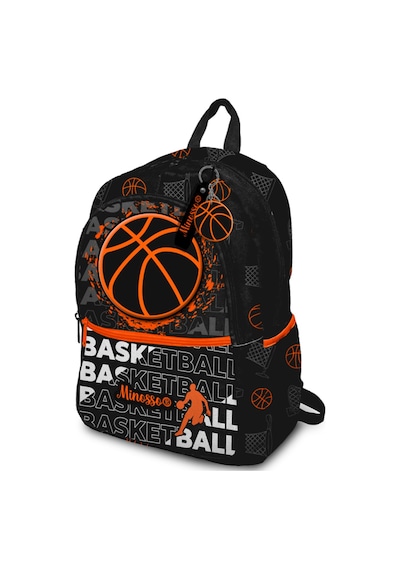 Minosso Basketbol Desenli Erkek Çocuk İlkokul Sırt Çantası 1010 Gri