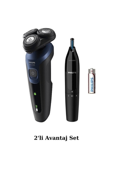 Philips S5445 Islak - Kuru Sinek Kaydı Tıraş - Kulak-burun Tüy Kesme Makinesi 2'li