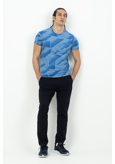 Maraton Sportswear Regular Erkek Bisiklet Yaka Kısa Kol Basic Saks T-Shirt 21629-Saks