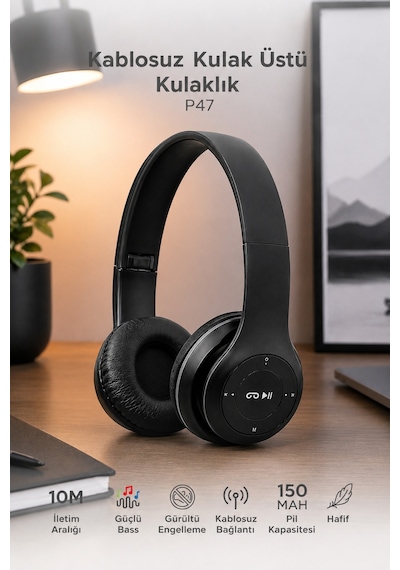 P47 Fm Li Bluetooth Kulaklık