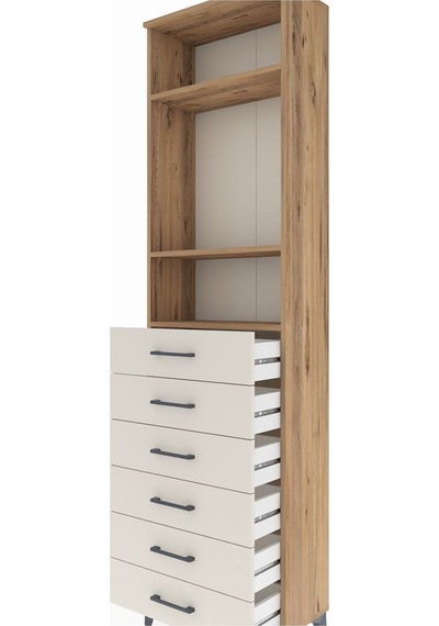 Arges Dolap 3 Raflı 6 Çekmeceli 60x30x221 Çam-aytaşı Atlas Çam