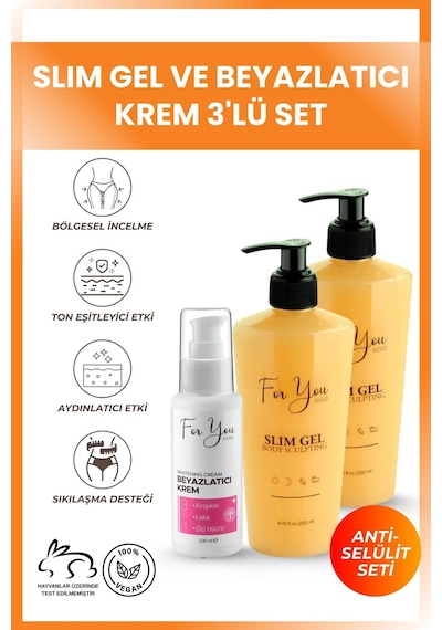 Slim Jel - Toparlayıcı - Sıkılaştırıcı - Çatlak Karşıtı Ve Selülit Kremi X 2adet - Leke Karşıtı Krem