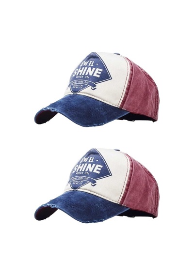 Tezzgelsin Unisex Eskitme Jewel Shine Ayarlanabilir Beyzbol Kep Şapka Baseball Şapka 2'li Set Lacivert Lacivert
