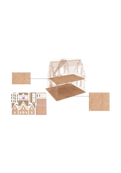 Çoçuk ve Yetişkinler için 64 Parça Boyanabilir 3D Ahşap Ev Puz