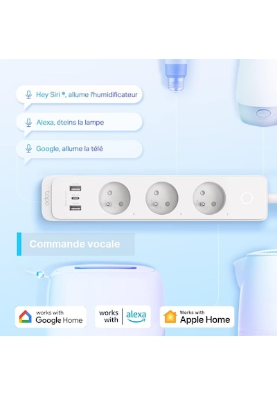 P300, 1.5m, 3'lü Akıllı Wi-fi Priz, 18 W Hızlı Şarj, Uzaktan Kontrol, Kolay Kurulum Ve Kullanım, Amazon Alexa, Go 0
