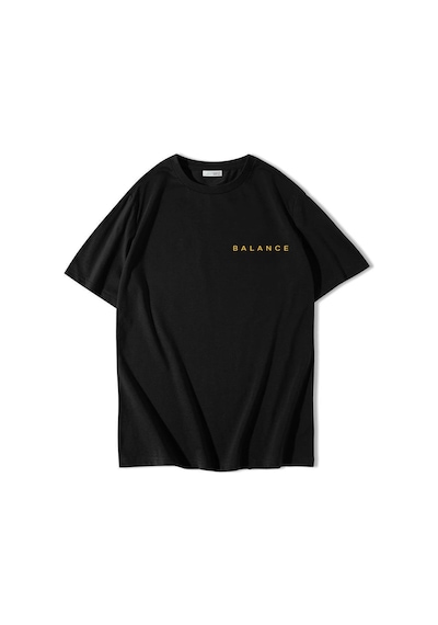 Brz Collectıon Brz Collection Unisex Oversize Balance Beyin & Kalp T-shirt Siyah