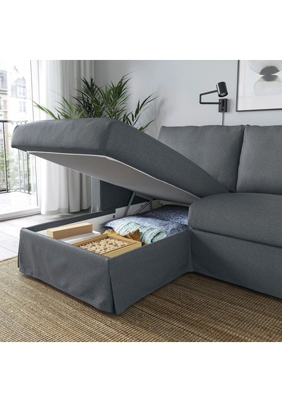 Ikea Gri Rahat Kanepe - Uzanma Koltuklu 3'lü Kanepe
