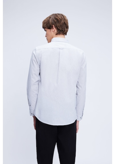 Hatemoğlu Gri Slim Fit Uzun Kollu Düğmeli Yaka Pamuklu Gömlek 24d190000051 Ag1 Gri - Açık Gri Hatemoğlu Gri Slim Fit Uzun Kollu Düğmeli Yaka Pamuklu Gömlek 24d190000051 Ag1 Gri - Açık Gri