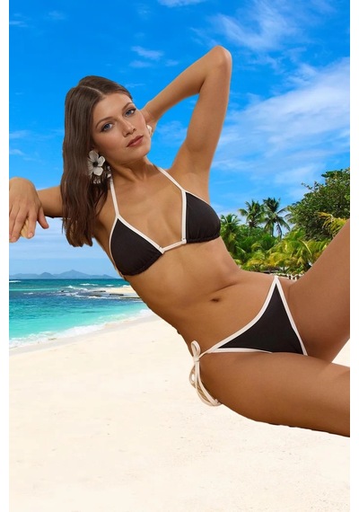 Ersefa Tasarım Bikini Takımı Su Sporları İçin Yaz Koleksiyonu Klora Daya Siyah
