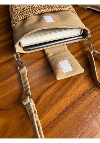 Aksesuarsepeti El Yapımı Cepli, Ayarlanabilir Askılı, Kağıt İp, Kitap Çantası, Tablet Kılıfı, Organizer Çanta Koyu Bej Aksesuarsepeti El Yapımı Cepli, Ayarlanabilir Askılı, Kağıt İp, Kitap Çantası, Tablet Kılıfı, Organizer Çanta Koyu Bej