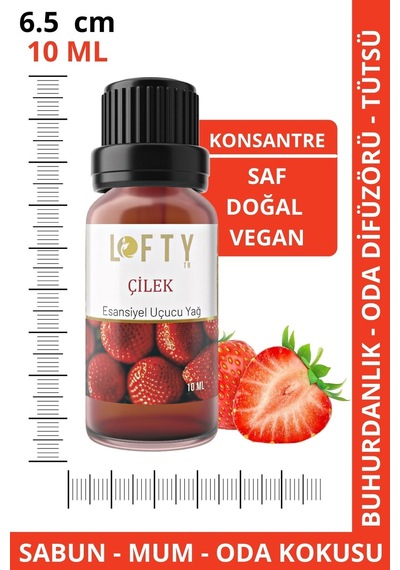 Lofty Çilek Uçucu Yağ Buhurdanlık Esansı Oda Kokusu 10 ML