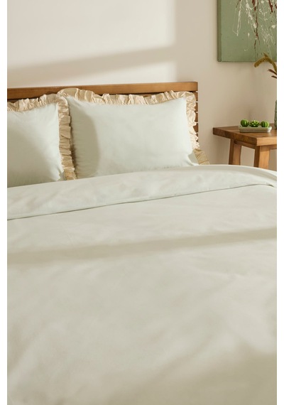 Kaşmir Home Lisa %100 Pamuk Tek Kişilik Nevresim Takımı Offwhite
