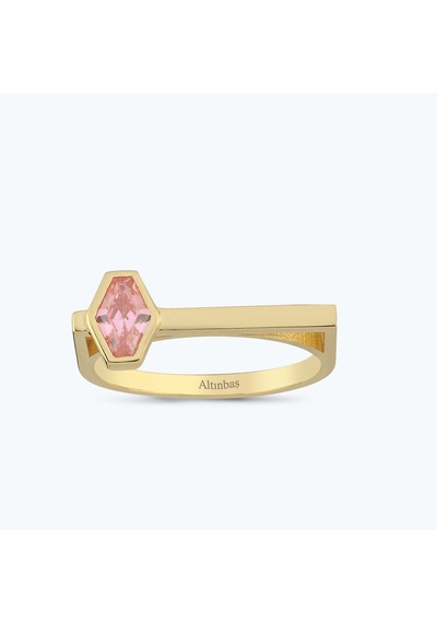 Altınbaş Pembe Taşlı Altın Yüzük Ayz00501-y-25842-p Çok Renkli