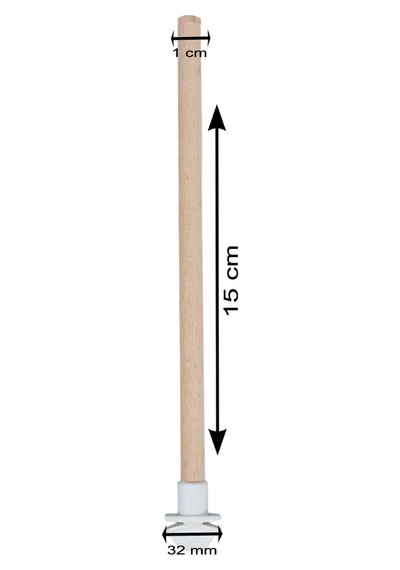 Ağaç Ahşap Kuş Tüneği Kuş Tünek Boy 15 Cm Çap 10 Mm 1 Adet Altın Ve Çok Renkli