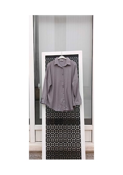 Çınar Boutique Bürümcük Gömlek Gri Gri