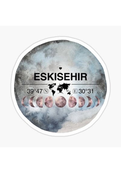 Eskişehir Ve Ay Gps Harita Sticker Oto Araba Yapıştırma 15Cm