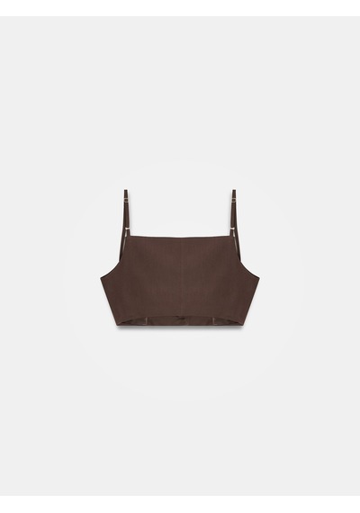 Dilvin 60614 Crop Yelek-kahve