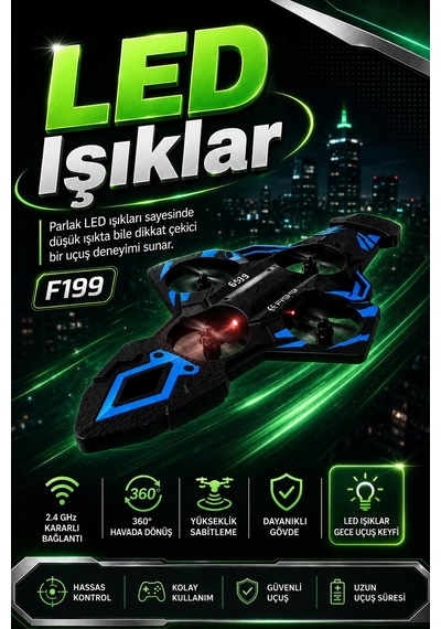 Yönsüz Mod Destekli Uzaktan Kumandalı Uçak Drone 2.4g Frekanslı Eğlenceli Oyuncak