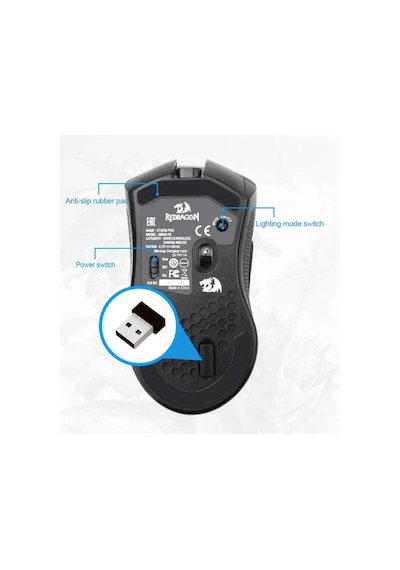 Mouse Storm Pro Kablosuz Rgb Oyun Faresi Pixart Paw3335 16 000 Dpı Red-m808-ks
