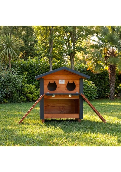 2 Yuvalı Kedi Evi Mamalıklı