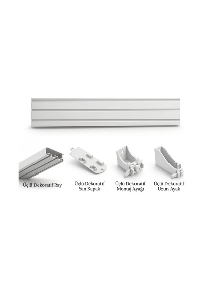 Beyaz Dekoratif Ray Alüminyum 3 Kanallı Dekoratif Metal Perde Kornişi - Üçlü Dekoratif Korniş Beyaz250cm - 858852764 Beyaz250cm Beyaz Dekoratif Ray Alüminyum 3 Kanallı Dekoratif Metal Perde Kornişi - Üçlü Dekoratif Korniş Beyaz250cm - 858852764 Beyaz250cm