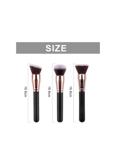 Sunnystore Makyaj Fırça Seti Siyah 3'lü