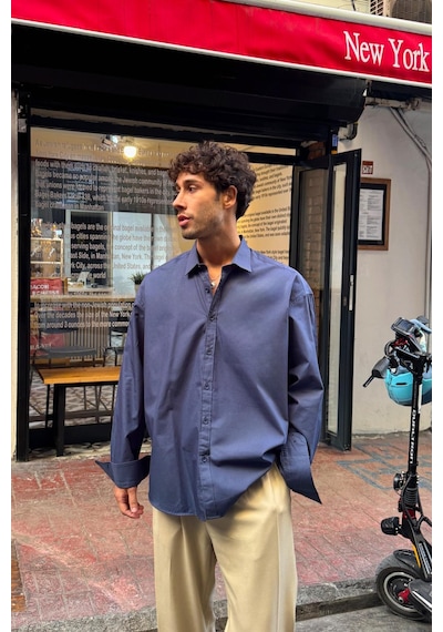 Basic Poplin Gömlek Lacivert Lacivert