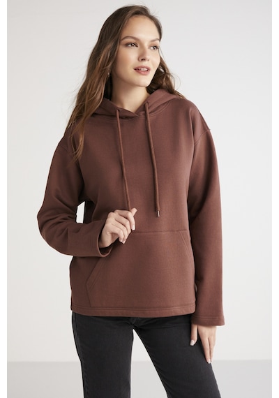 Ethıquet Pıper Kadın Içi Polarlı Yumuşacık Comfort Fit Kapüşonlu Kanguru Cepli Kahverengi Sweatshirt Ethıquet Pıper Kadın Içi Polarlı Yumuşacık Comfort Fit Kapüşonlu Kanguru Cepli Kahverengi Sweatshirt