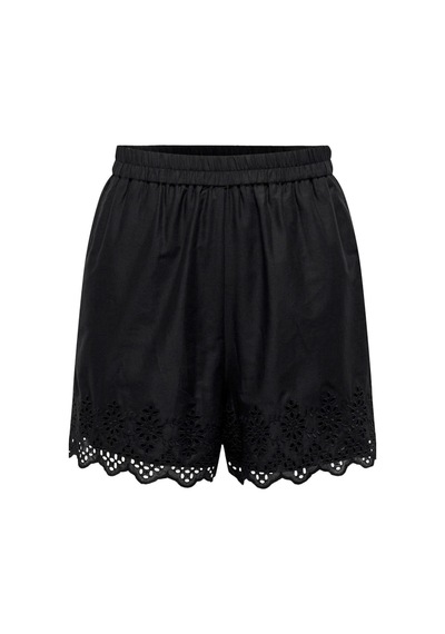 Only Onllou Lıfe Emb Loose Shorts Wvn Siyah Renkli